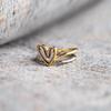 Heart Shaped Double-Layer Color Blocked Rings for Women Men Sweet Romantic Lovers Rings Set Engagement Jewelry Gifts Accessories