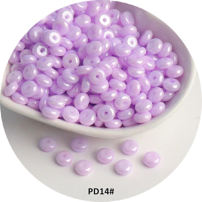 6mm Cream Macaron Pearlescent Glass Abacus Beads for DIY Jewelry & Hair Accessories