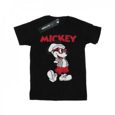 Camiseta feminina/feminina Mickey Mouse Hipster de algodão namorado