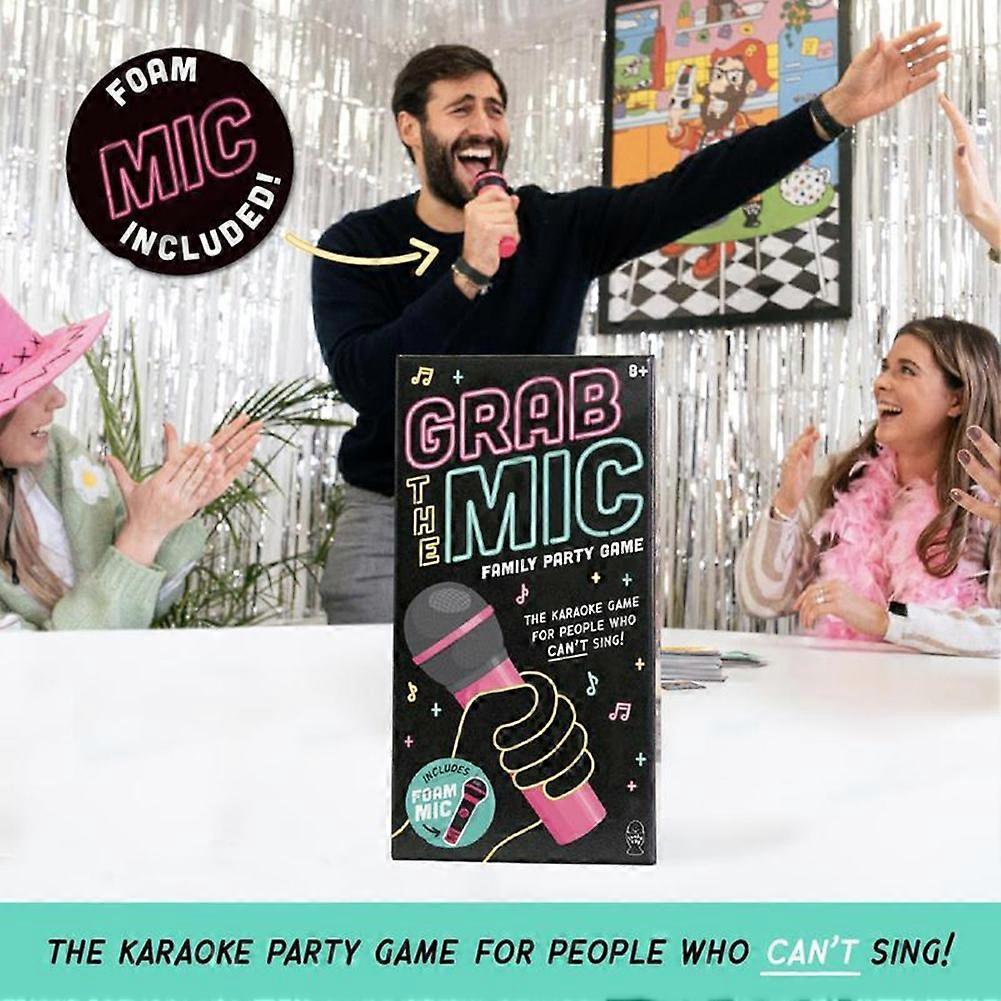 Grab The Mic Karaoke-Spiel, Lustiges Brettspiel für Kinder & Erwachsene, Perfekt für Partys & Geburtstage