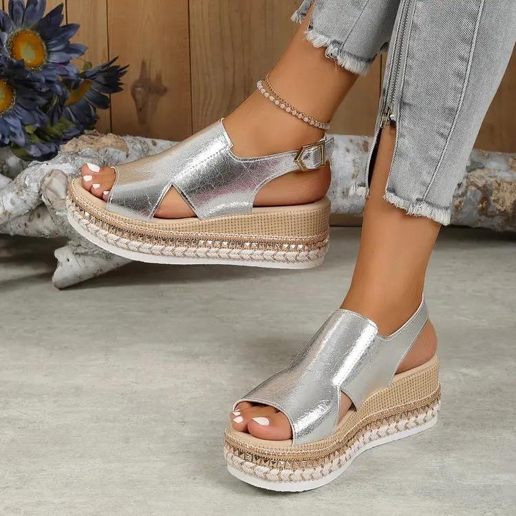 

Fashion Women Shoes Fashion Peep Toe Women s Sandals Wedges High Heels Casual Platform Slippers Walking Flip Flops Beach Shoes Slides 36