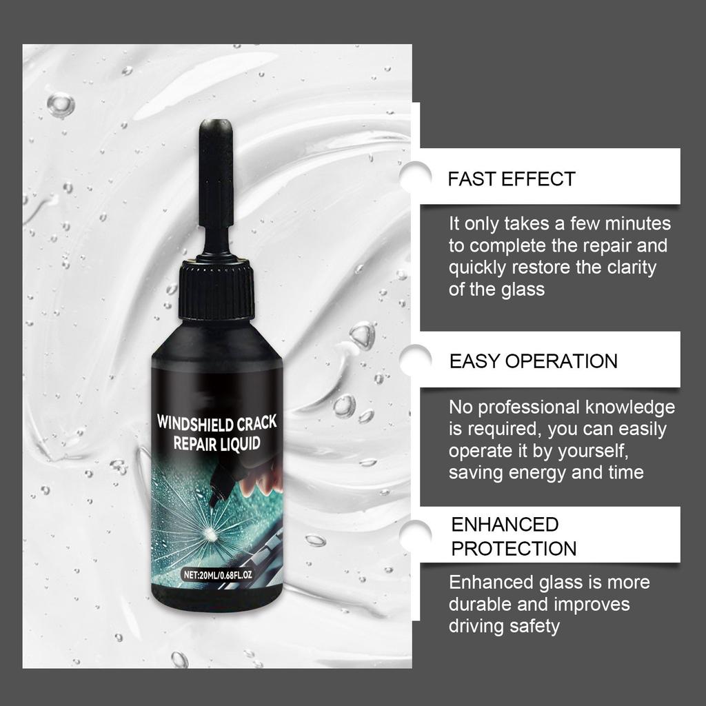 Sada na opravu prasklin čelního skla, čip na auto a opravy prasklin, sada na opravu auta, nářadí 20 ml