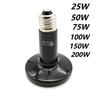 Ceramic Emitter Heat Lamp Bulb Pet Heating Light Bulb Infrared Black for Ceramic Heate Reptile Animals Heater Brooder Chocadeira