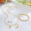 Round Zircon Pendant Earrings Bracelet 4pcs Jewelry Set Round Zircon Versatile Necklace Daily Party Matching Jewelry For Women
