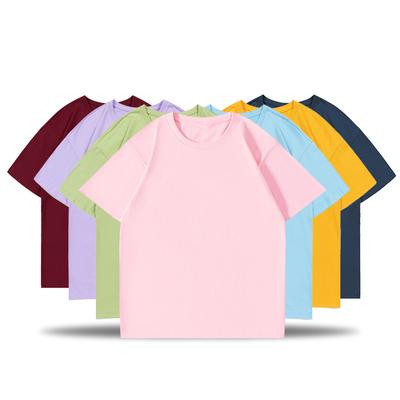 Summer Women Men 100% Cotton T Shirts Short Sleeve Tops Solid Drop Shoulder T Shirt Plus Size Tees Black White