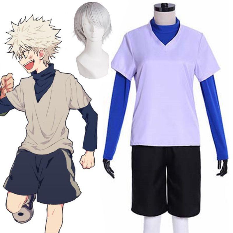 Hunter×hunter Anime Killua Zoldyck Cosplay Costume Uniform Suit Full Outfit Set