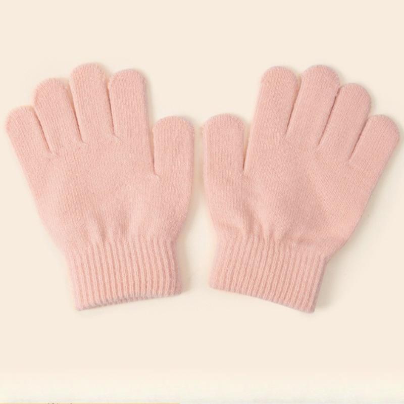 Strikkede hansker i ensfarge for barn 5-10 år Studenter Vintervarme Utendørs sykling og Daglig kaldt vær Bruk Votter