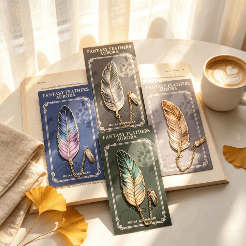Gold Stamped Vintage Feather Bookmark Feather Book Page Marker Gift Book Page Divider Teachers