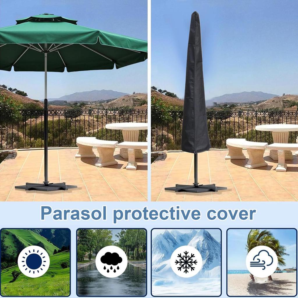 Outdoor Umbrella Cover Cantilever Umbrella Replacement Cover Windproof Parasol Protector Replacement Parts For Deck Home Garden