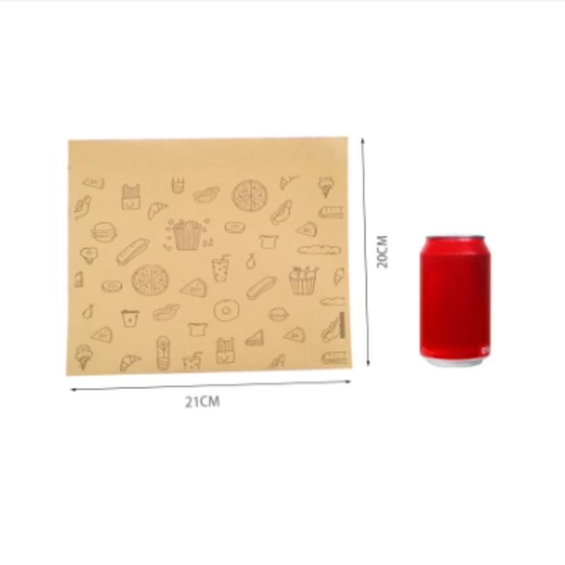 50PCS Greaseproof Paper Bag, Kraft Paper Bag, Food Packaging Bag, Disposable Packaging parchment paper  baking paper air fryer