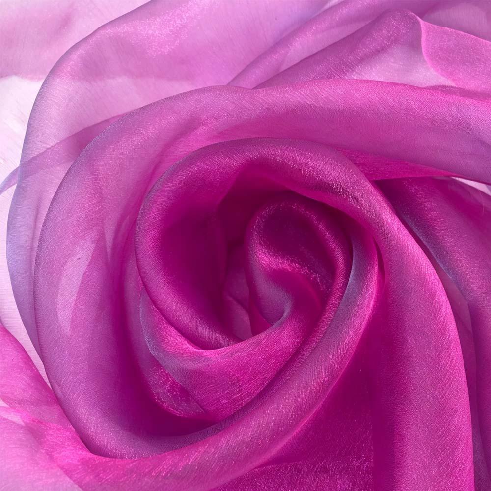 

150X100cm Organza Fabric Soft Yarn Two-color Gradient Laser Fabric Magic Mercerized Yarn Blue Green DIY Fabric 150 x100cm фіолетовий