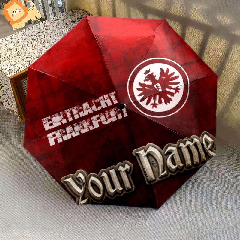 1 PC Automatic Folding Umbrella - Eintracht Frankfurt Custom Name Pattern, Portable & Foldable Design with 8 Ribs, Christmas Birthday Gifts
