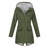 Women Solid Rain Jacket Outdoor Plus Waterproof Hooded Raincoat Windproof