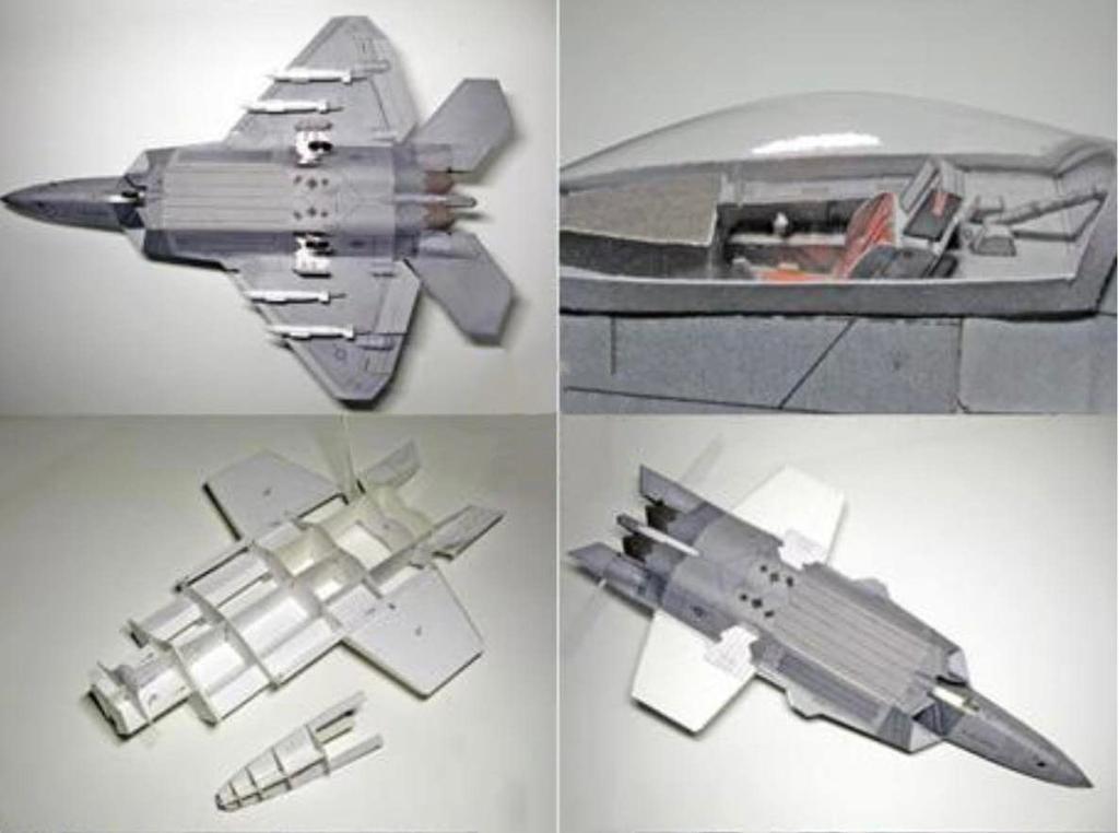 Papierbastelmodell F22 US Militärkampfflugzeug, Montage erforderlich, Basteln, Broschüre, Erwachsener [Inlandsversand]