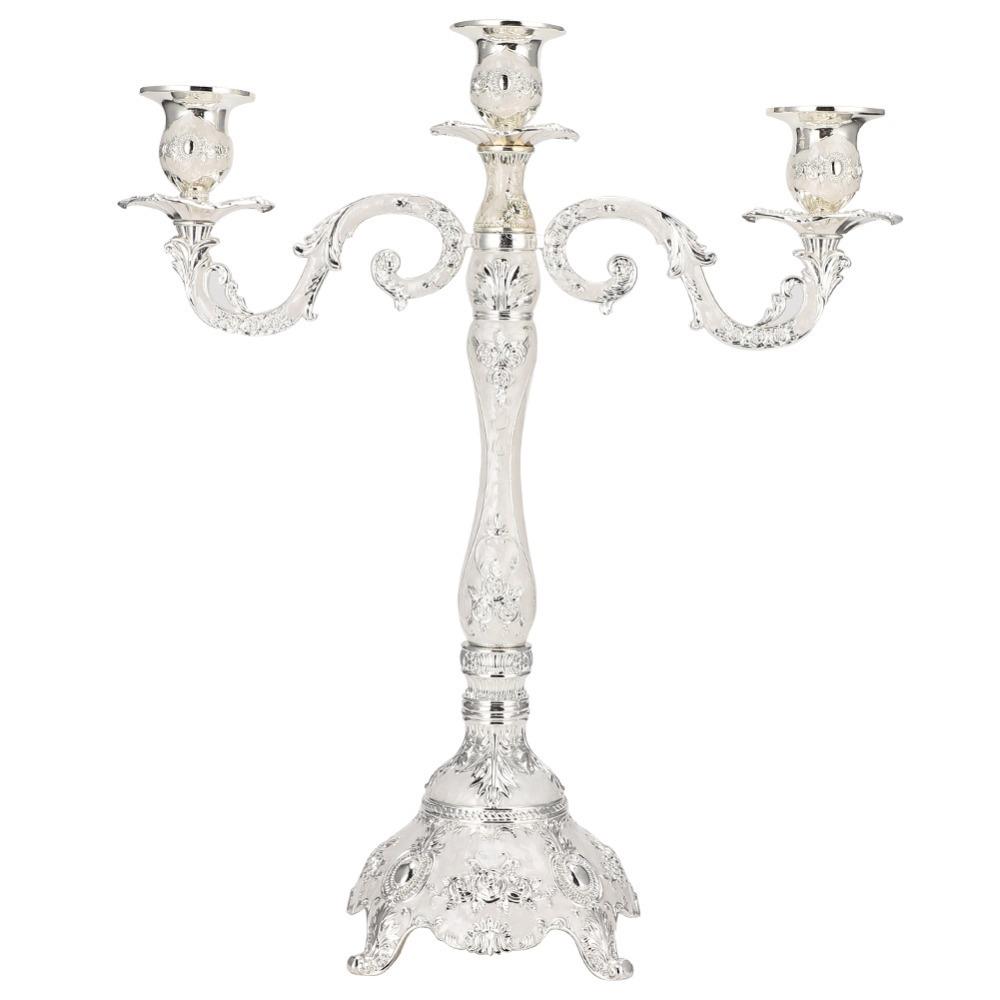 1pcs Zinc Alloy Candle Holder 3 Arm 3 Arm Candle Holder Retro Metal Candelabra Home Decor