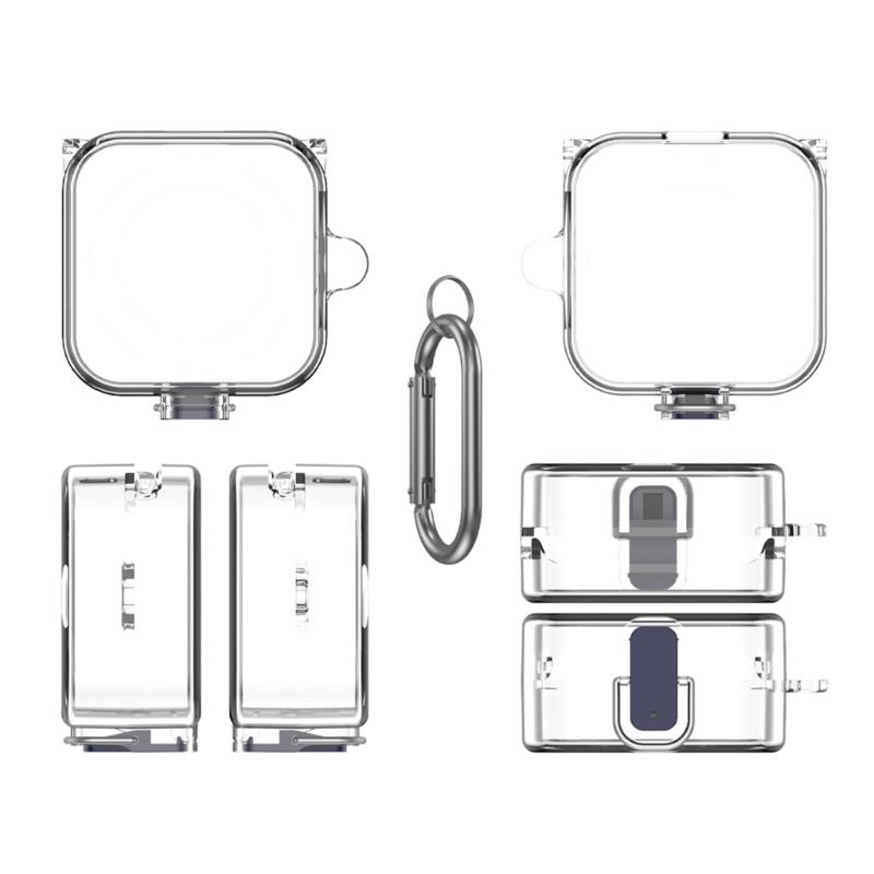 Clear Flexible Case with Carabiner Protector Cover for Rings Charger Shell Dustproof Charging Case Cover