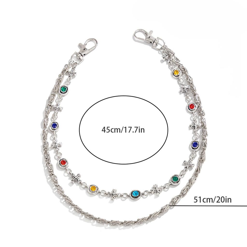 European and American Hip Hop Cross Trouser Chain Men's Fashion Personalized Jeans Hanging Chain Men's Waist Chain Hanging Accessories