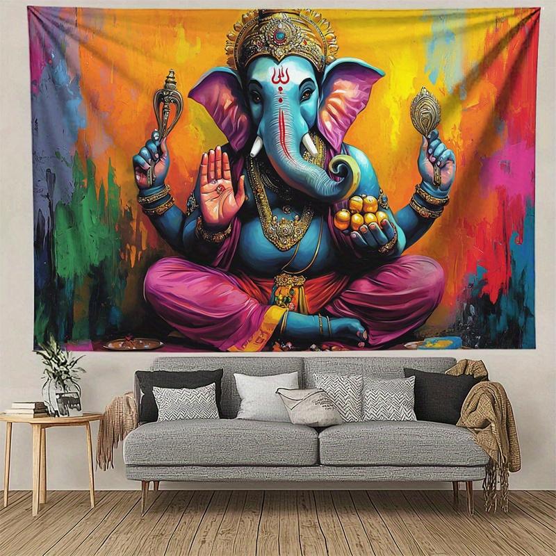 Gandhi Mandala Digital Printing Polyester Wall Tapestry Suitable for Use In Living Rooms Bedrooms Offices Bars Party