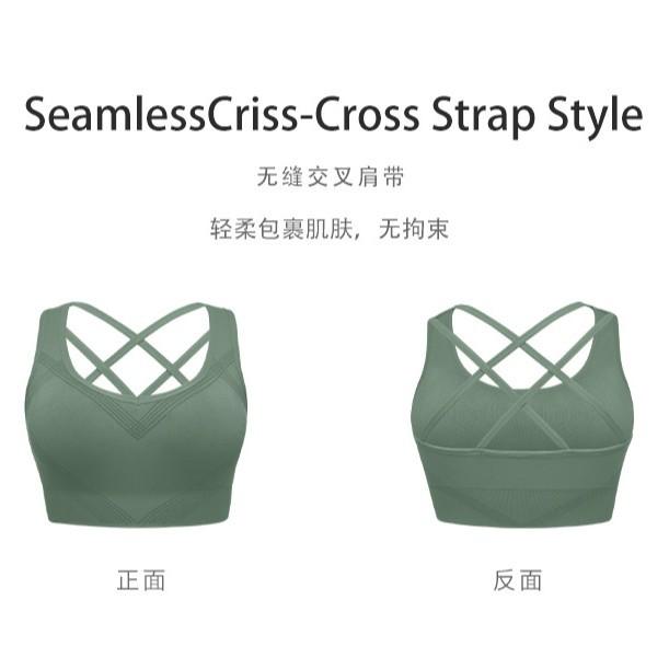 European and American custom sports bras women's high-intensity fitness running shock-proof cross back steel-free underwear manufacturers