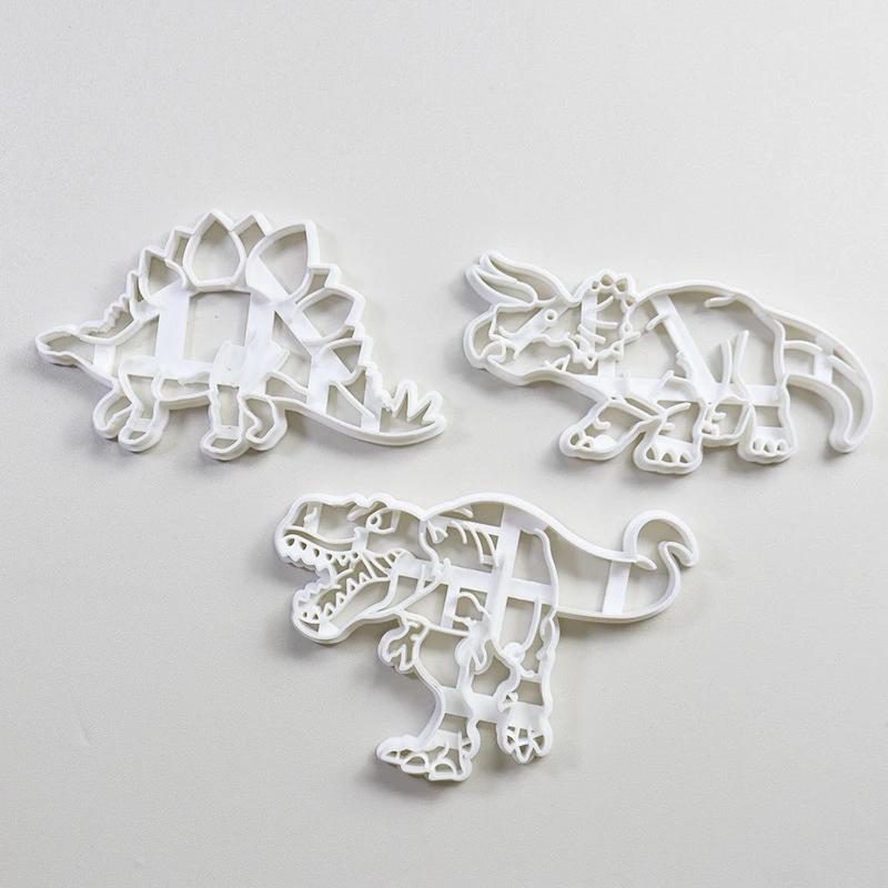 Dinosaur Cookie Cutter T-Rex Stegosaurus Cookie Mold Children Favor Cookie Stamp Birthday Party Dessert Mold Fondant Cake Decors