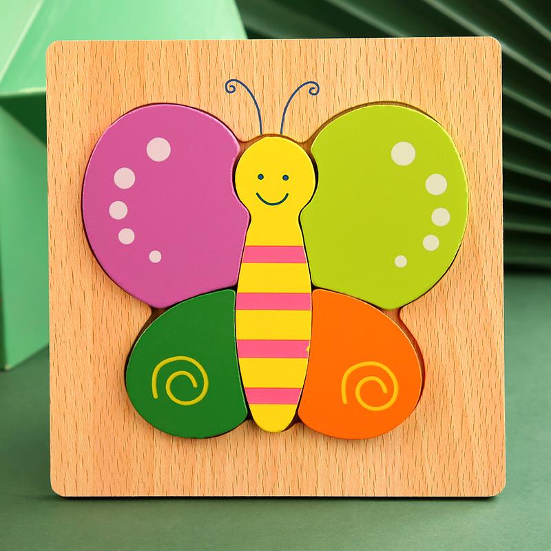 Wooden 3D Educational Puzzle for Toddlers - Interactive, Creative Hands-on Toy for Ages 1-3