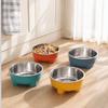 Anti-Spill Cat Food Bowl Stainless Steel Pet Dish Creative Pet Feeder  For Kittens