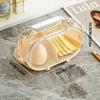 Transparent Cover Beauty Egg Storage Container Dust-proof Separated Grid Design Makeup Puff Holder for Cosmetic Blender Tools