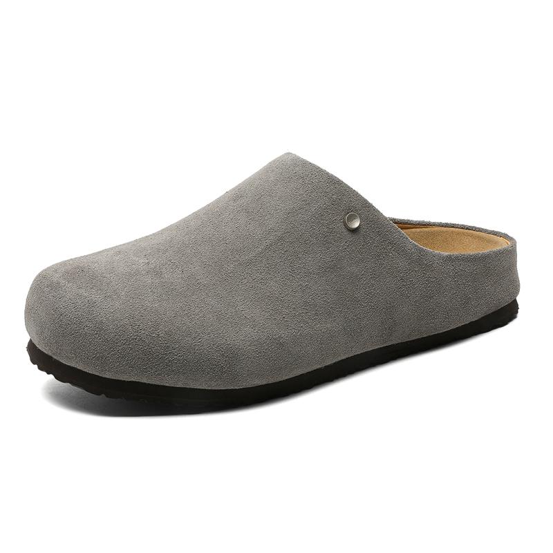 Suede Leather Men Casual Shoes Luxury Brand Formal Man Loafers Moccasins Breathable Slip on Muller Shoes Male Half Drag Slippers