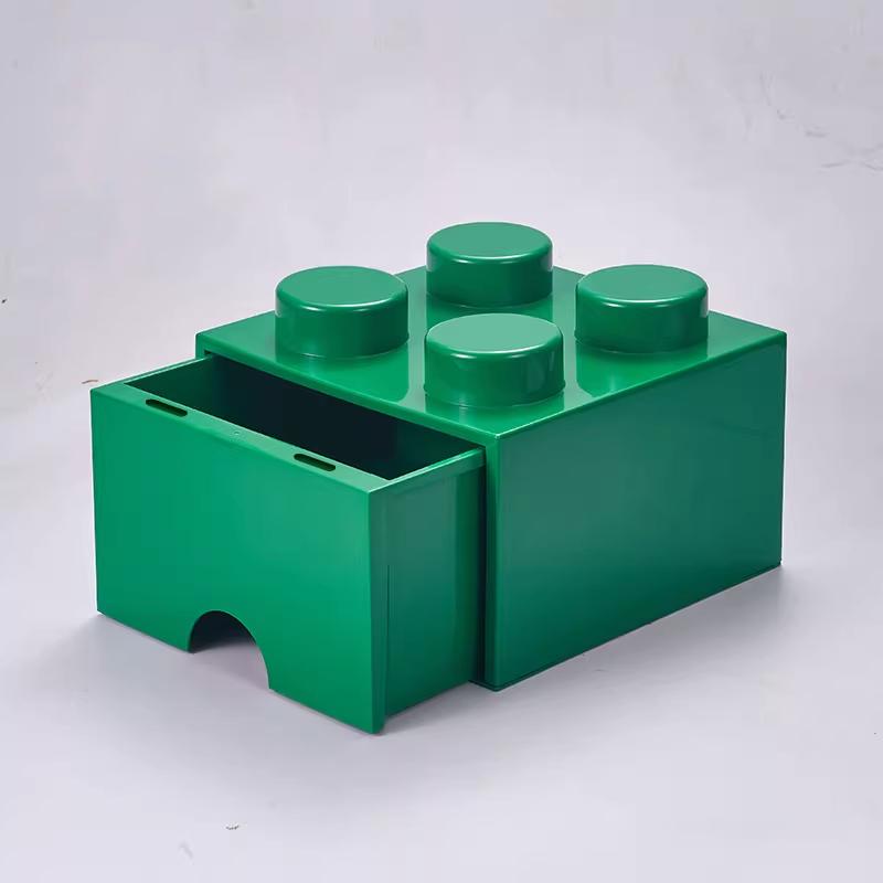 New Creative Storage Box Building Block Shapes Box Desktop Stackable Storage Box Home Decorations Desktop Handy Office Supplies 25x25x18cm зелёный