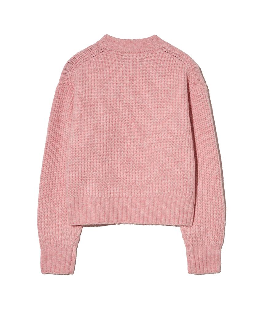 YALE Women'S Boucle Mock Neck Crop Knit_Pink