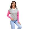 Women's Autumn and Winter Round Neck Knit Colour Blocking Casual Jumper