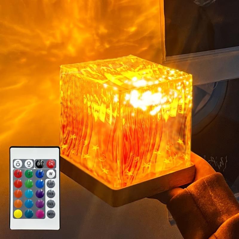 Aurora Light Ocean Wave Projector 16Color RGB Auto Rotate Ambient Light Remote Home Room Deco Night Light Birthday Gift for Kids