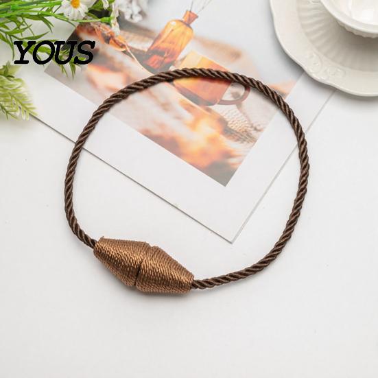 Curtain Holder Without Hooks 1Pc Magnetic Cone Tieback, Ends Twist Rope Wall Damage Free Tie Holder, Decorative Draperies for Living Room Bedroom