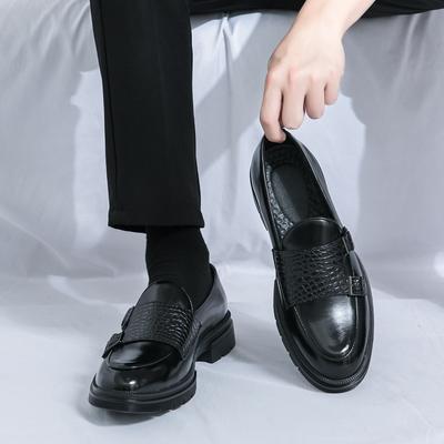 Spring and Autumn New Large Size Munch Shoes Double Buckle Leather Shoes Size Business Dress