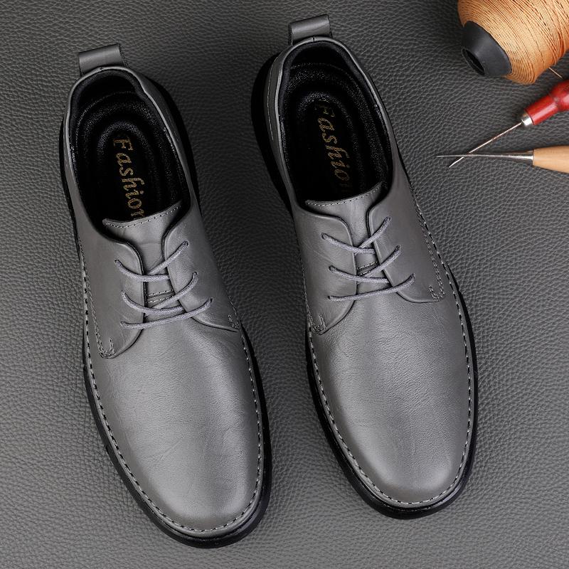 Scarpe da Uomo di Marca di Alta Gamma in Vera Pelle Suole Spesse Trendy Interviste Scarpe Eleganti da Uomo con Lacci Semplici Scarpe da Guida da Uomo