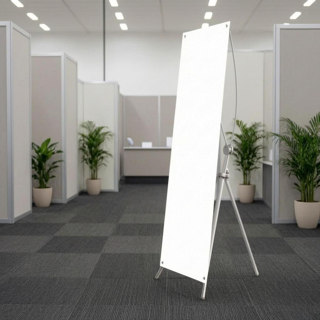 Cross-Frame Banner Stand Stable X Portable for Restaurants