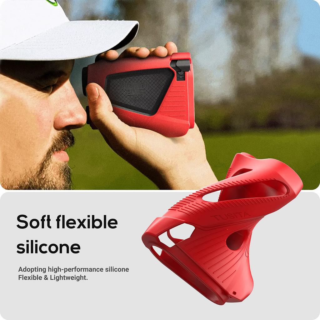 TUSITA Silicone Case Compatible with Bushnell PRO X3 Golf Laser Distance Meter Red X3+ -