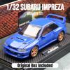 1/32 Subaru Impreza WRX 22B STI Toy Car Model Diecast Metal Vehicle Miniature Sound & Light Pull Back Collection Gift Kid
