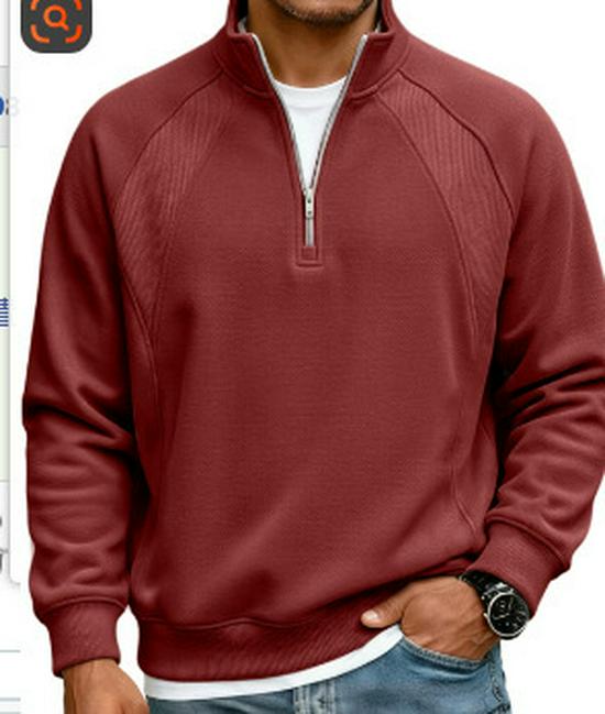 2025 European Style Men's 3D Print High Collar Half-Zip Hoodie for Spring/Autumn