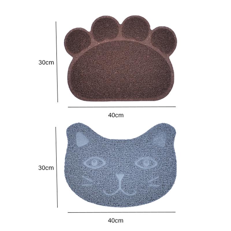 Waterproof Pet Cat Litter Mat Cute Claw Shape Feeding Pad PVC Easy Cleaning Double Layer Cats Toilet Mats for Pet Cats Supplies