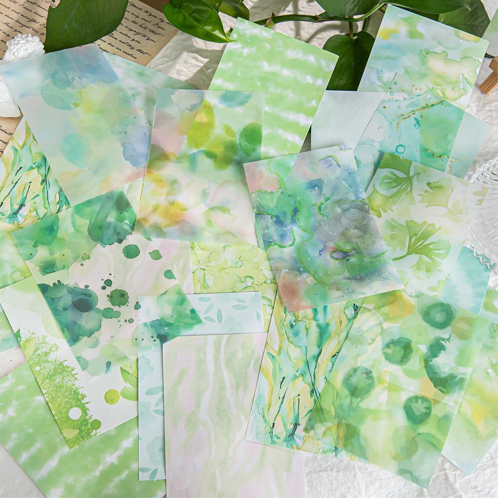 50pcs/lot Memo Pads Material Paper Flowing light reflects color Junk Journal diary Scrapbooking Background Decoration Paper