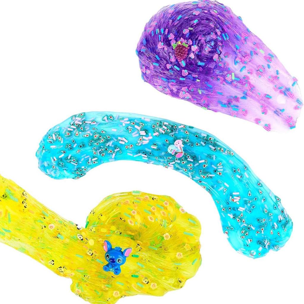 9-Piece Translucent Crystal Clay Slime Set - Ultra Soft, Glossy, and Crunchy Slime