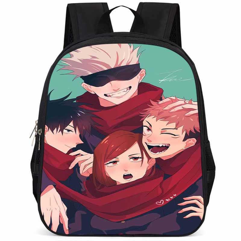Durable Large Capacity 15 Inch Jujutsu Kaisen Backpack For Kids Lightweight Oxford Cloth School Bag