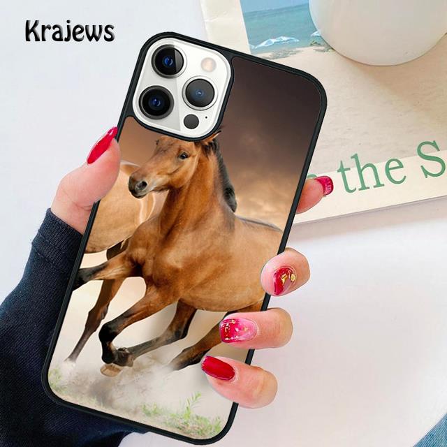 Brown Paint Horse Stallion soft Phone Case Cover For iPhone 17 Air 16 15 14 plus 12 13 pro max coque Fundas