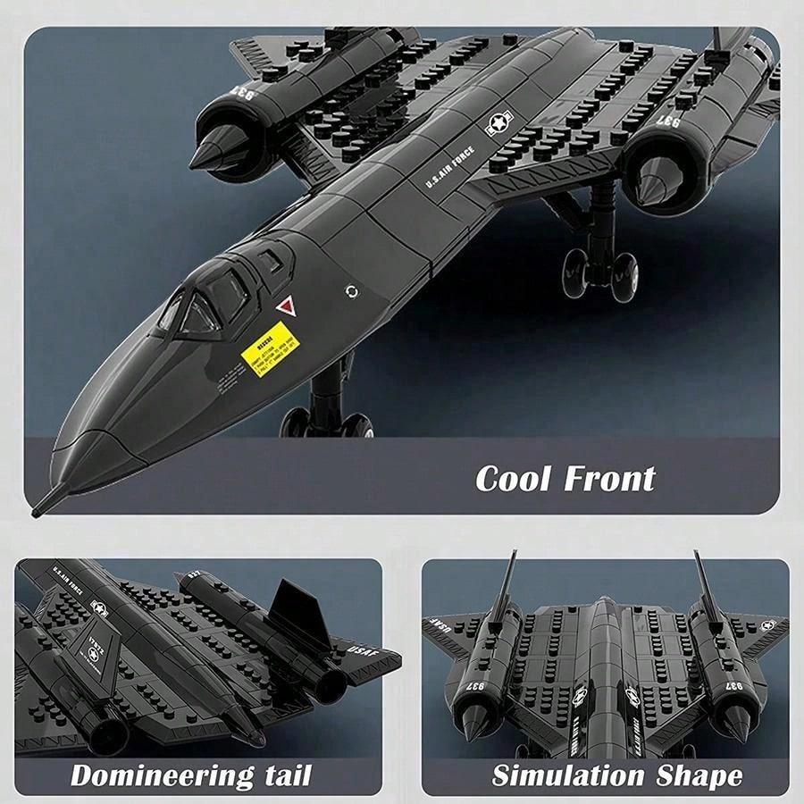 City Police SWAT SR-71 Blackbird Model Reconnaissance Aircraft Building Blocks Military Bricks Children Toys for 6+
