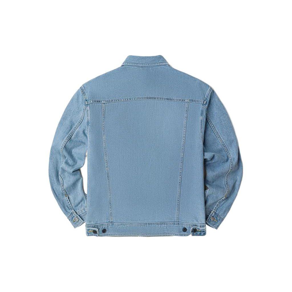 Lee SS23 Solid Color Logo Embroidered Single-Breasted Denim Jacket Unisex jackets Light-Blue LMT0040835PN00FA02623