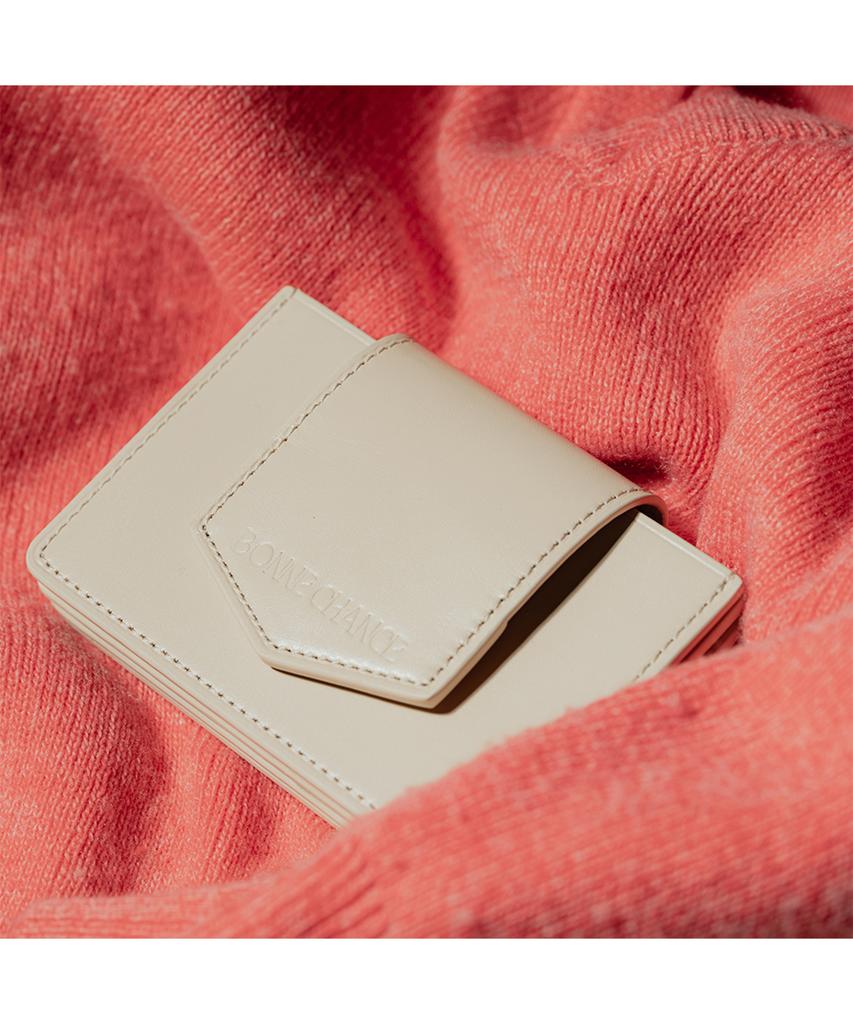 Bonne Chance Accordion Card Holder - Cream