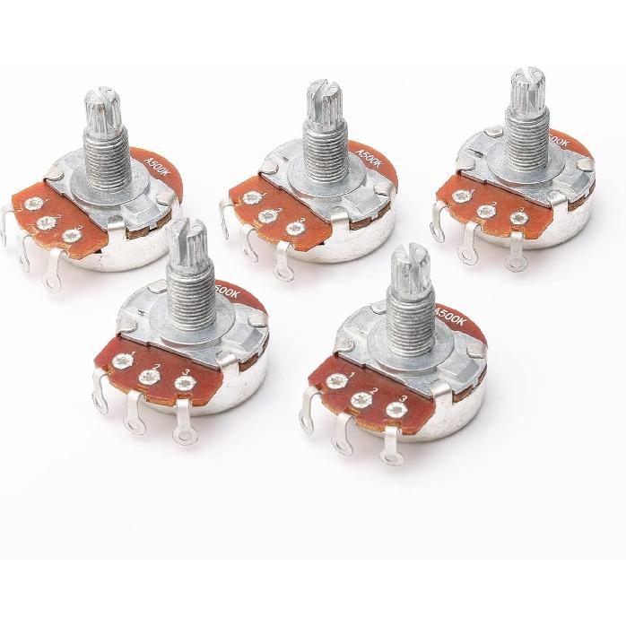 A500k ELectric Bass Guitar Potentiometer Volume Tone Pots Audio Tone Switch Pack of 5