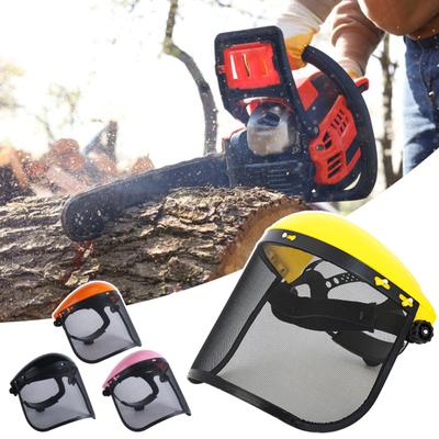 Visière de sécurité avec visière en maille Casque de protection ventilé Écran de sécurité pour tronçonneuse pour travaux forestiers, travaux de cour, désherbage