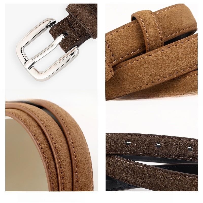 Minimalist Leather Belt For Women With Pin Buckle For Casual And Office Wear